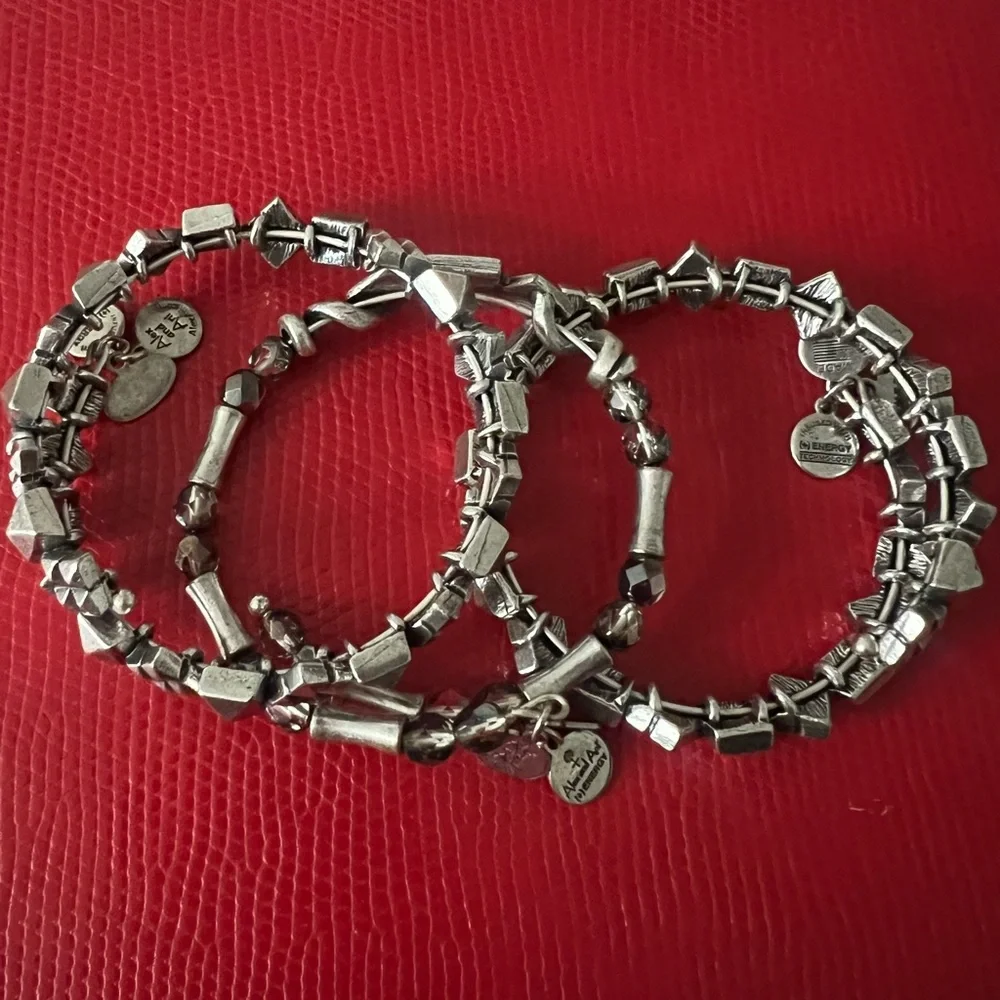 Silver-Tone Alex and Ani Beaded Bracelet Set - Women's Jewelry - Picture 1 of 2